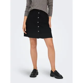 Jeansrock ONLY "ONLFARRAH REG BOX DNM GUA", Damen, Gr. 34, schwarz (schwarz denim), Denim/Jeans, Obermaterial: 100% Baumwolle, unifarben, figurbetont kniefrei, Röcke Jeansrock