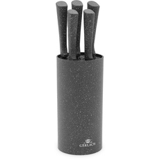 Bild von Smart Granit Messerblock Messerset Küchenmesserset 5 Messer aus Edelstahl Küchenmesser im Block Kochmesser Brotmesser Gemüsemesser Küche Küchenutensilien Küchenzubehör