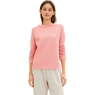 TOM TAILOR Denim Damen Sweatshirt mit Raffarm 1034290, 15121 - Peach Pink, M