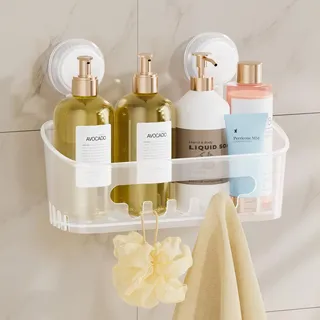 TAILI Duschablage Badregal Saugnapf Ohne Bohren Duschorganizer Duschregal Saugnäpfe Duschgel Halterung Abnehmbar Wasserdicht Badregal mit Saugnapf für Shampoo und Duschgel