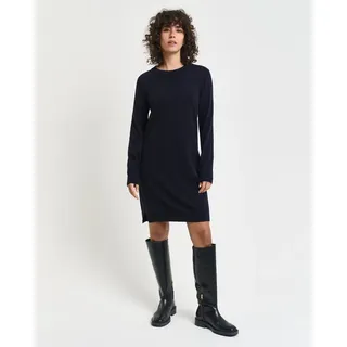 GANT Strickkleid »SUPERFINE LAMBSWOOL DRESS«, mit Seitenschlitzen, blau