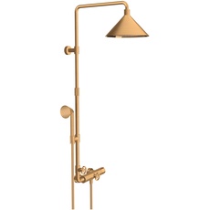 Bild von Axor Showerpipe mit Thermostat Kopfbrause 240 2jet brushed gold optic