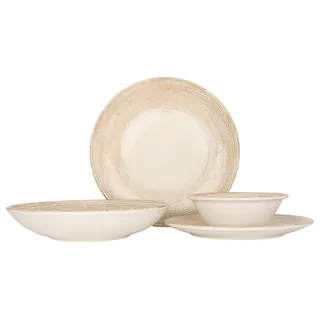 Bonna Geschirrset - Patera - 24 teilig - 6 Personen - Porzellan - Braun