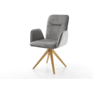 DeLife Esszimmerstuhl Vinja-Flex Samt grau