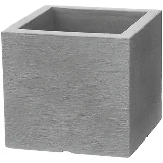 Dehner Blumenkübel Palermo, ca. 40 x 40 x 33 cm, Kunststoff, grau