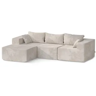 Vicco Eckcouch Polyester mit Relaxfunktion 2-Sitzer Beige