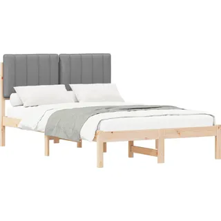 vidaXL Bettgestell mit gepolstertem Kopfteil Hellgrau 120 x 190 cm - Hellgrau