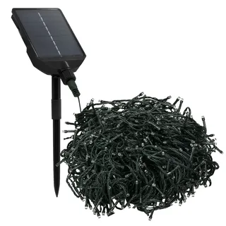 ECD Germany Solar Lichterkette Aussen 16m 800 LED Warmweiß, Weihnachtsbeleuchtung Outdoor, IP44 13 Modi & Timer Solarlichterkette mit