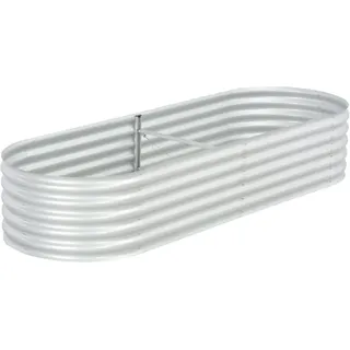 vidaXL Garten-Hochbeet verzinkter Stahl 240 x 80 x 44 cm Silber