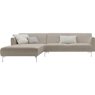 Creation BY ROLF BENZ Ecksofa "CR.446 Designsofa mit erstklassigem Sitzkomfort zum Wohlfühlen" in minimalistischer, schwereloser Optik, Breite 296 cm, graubeige, natur coco