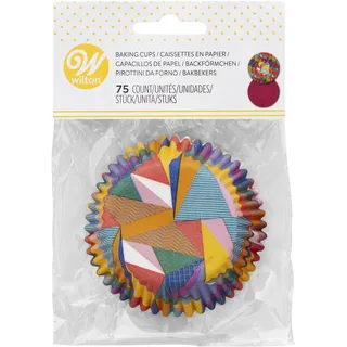 Wilton Baking Cups Pop Art Dreieck und Einfarbig Lila - Muffinförmchen Papier, Backformen für Cupcakes, Brownies, Muffins und mehr - pk/75