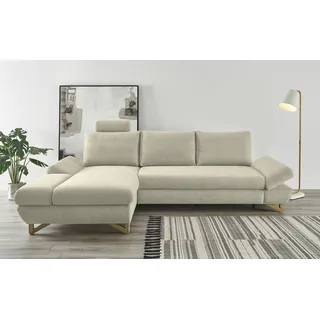Home Affaire Schlafsofa "City/Giron", komfortable Bettfunktion (Liegefläche 245 x 138 cm), sowie Bettkasten, beige,