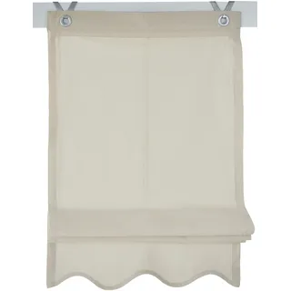 Raffrollo KUTTI "Olivia" Gr. 3, beige (natur), B:80cm H:140cm, Obermaterial: 100% Baumwolle, Raffrollos, Raffrollo, blickdicht, Baumwolle, Hakenaufhängung