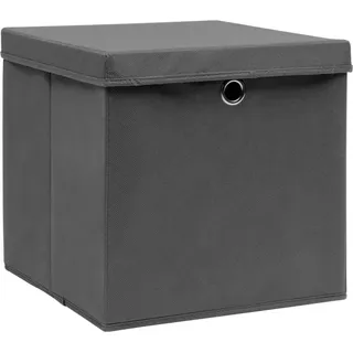 vidaXL Aufbewahrungsboxen mit Deckeln 10 Stk. Grau 32x32x32 cm Stoff - Grau