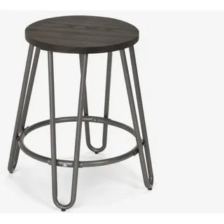 Hocker Metall Holz Industrielles Design Bars Restaurants Küche Carbon One - Dunkel Grau - Grau