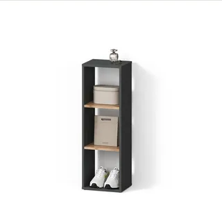 Livinity® Aufbewahrungsregal Ortello Anthrazit/Goldkraft Eiche 30 x 90.5 cm , Holzwerkstoff , 2 Fächer , 30x90.5x24 cm , Büromöbel, Büroregale, Aktenregale