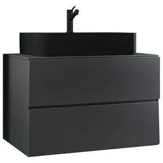 Mid.you Waschtischkombi , Anthrazit , Holzwerkstoff , 2 Schublade(n) Schubladen , nicht einzeln stellbar , 81 cm , hängend , Badezimmer, Waschbecken & Armaturen, Waschtische