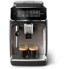 Philips 3300 Series Kaffeevollautomat - 5 Getränke, Intuitives Touch-Display, Klassischer Milchaufschäumer, SilentBrew, 100% Keramikmahlwerk, AquaClean Filter. Schwarzchrom (EP3326/90)