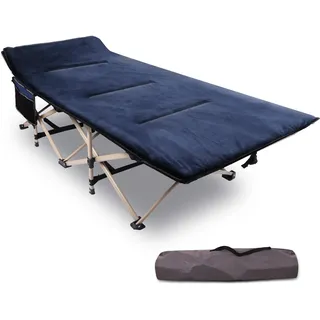 REDCAMP XXL Feldbett mit Weich Auflage für Erwachsene 227 kg, 71cm Extra Breite Robust klappbett Campingbett Gästebett klappbar, Betten für Outdoor Camping Reisen Büro Indoor, (Navy Blau)