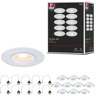 Paulmann Einbauleuchte 10er-Set rund 90mm GU10 Weiß