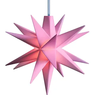 3D LED Stern Ø 8 cm Rosa mit Timer Weihnachtsstern Batterie Ministern Innen Kunststoff Stern klein Leuchtstern Deko für innen Indoor - Rosa