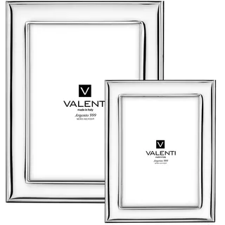 VALENTI & CO. Bilderrahmen 9 x 13 cm aus glänzendem Silber, ideal als Geschenk für Hochzeit, Zeremonie oder Geburtstag