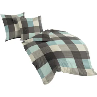 Bierbaum Bettwäsche 6452, Fein-Biber, Designed in Germany, türkis 02, 155 x 220 cm