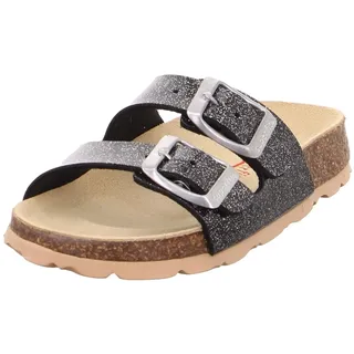 Fussbettpantoffel Schwarz/Silber 25 EU