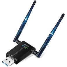 WLAN Stick für PC, 1300Mbps USB 3.0 WLAN Adapter PC 2.4GHz/5.8GHz Dual Band Internet Stick mit 2 x 5dBi Antenna für PC/Desktop/Laptop, USB WLAN Stick Kompatibel mit Windows 11/10/8/7/Vista/XP, Mac OS
