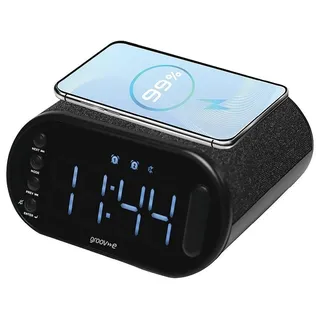 Atlas II Radio Wecker Mit Kabellos Ladegerät, Schwarz - GVCR06BK
