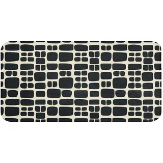 OnlyWow Badematte Modern - Bio - Schwarz Badezimmerteppich 120x60 cm , Anthrazit , Textil , Füllung: Polyurethan (Pur) , Rechteckig , 120x60 cm , Heimtextilien, Badtextilien, Badematten