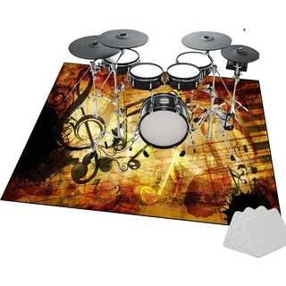 JaevKwzy Professioneller Drum Teppich | Schlagzeug Teppich | Professionelles rechteckiges elektronisches Jazz Schlagzeug Kit | 200 x 180 cm rutschfeste Drum Rug | Schallschutz Trommelmatte
