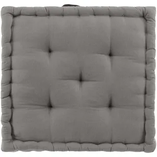Douceur d'Intérieur Twily Bodenkissen (50 x 50 x 10 cm), Grau, Baumwolle/Recycling-Polyester