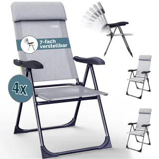 CASARIA Gartenstuhl 73 x 73 x 108 cm grau 4 St.