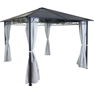 Mendler Hardtop Pergola HWC-C77 3 x 3 m Grau