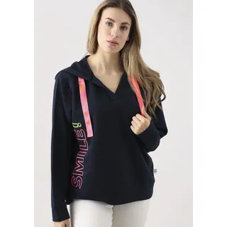 Zwillingsherz Sweatshirt »Smile«, mit breiten Bändern, V-Ausschnitt und Details in neonfarben,