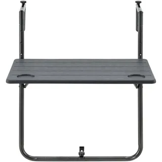 [en.casa] Balkonhängetisch Badolato , Dunkelgrau , Metall , 60x83.5x60 cm , Gartenmöbel, Gartentische, Balkontische