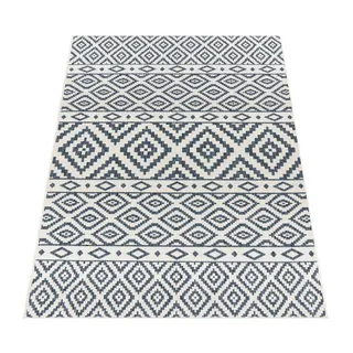 Paco Home Teppich »Coco 201« rechteckig 4 mm Höhe Flachgewebe, Rauten Design, In- und Outdoor geeignet, Wohnzimmer, blau