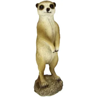 Flair Flower Dekofigur Erdmännchen Tierfigur Statue Skulptur Gartendeko Tiere Gartenfigur aus Kunstharz Figur Außenbereich Erdloch Rasen Wetterfest Gartenstatuen Draußen, 707132BR, Braun, 23x9x8 cm