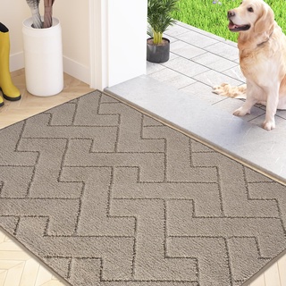 FCSDETAIL Schmutzfangmatte Innen 50 x 80 cm, rutschfeste Fußmatte, waschbar Sauberlaufmatte, absorbierend Türmatte, Fussmatte Teppich für Hund, Eingang, Haustür & Flur