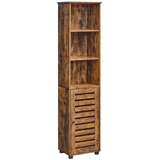 VASAGLE Mid.you Hochschrank 40 x 167 cm Braun/Schwarz Metall