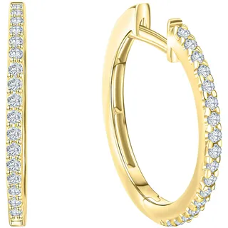 FIRETTI Creolen Gold 375 Zirkonia 17 mm