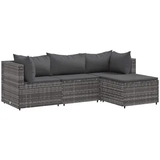 vidaXL Garten-Lounge-Set 4-tlg. grau