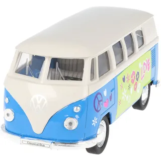 Welly Modellauto VW Bus Classic Flower Power VW-Bus T1 1962 Modell 1:34 in der attraktiven Geschenkbox, farblich sortiert