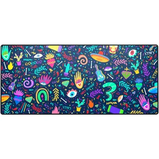 Xtrfy GP5, XL Gaming-Mauspad aus Stoff (920 x 400 x 3 mm), Glattes Speed-Pad für Präzision, Vernähte Kanten, Rutschfest, Maschinenwaschbar, Fiesta Edition