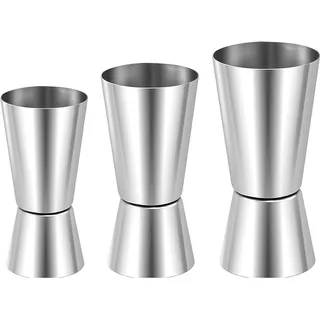 Cocktail Messbecher 3 Stück, 3cl/4cl/5cl Messbecher Cocktail, Doppelmass Skala, Mixbecher, Portionierer Zubehör Jigger Massbecher für Bar Party