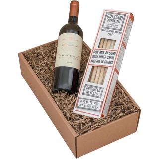 The Wine Guys Geschenkset Verlockendes Italien: I Castelli Merlot & Grissini Mix