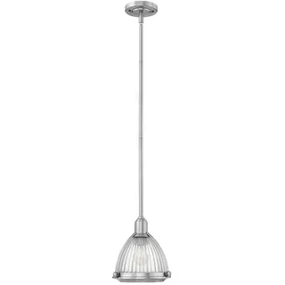 Elstead Lighting Hängeleuchte , Nickelfarben , Metall, Glas , 46.6 cm , Grüner Punkt, RoHS , höhenverstellbar , Lampen & Leuchten, Leuchtenserien