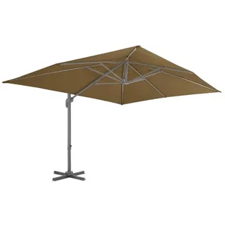 Ampelschirm mit Aluminium-Mast 400 x 300 cm Taupe
