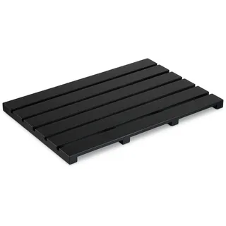 Relaxdays Bambus Badematte Duschmatte Schwarz